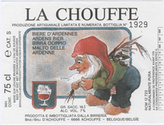 la chouffe - etiquette numerotee